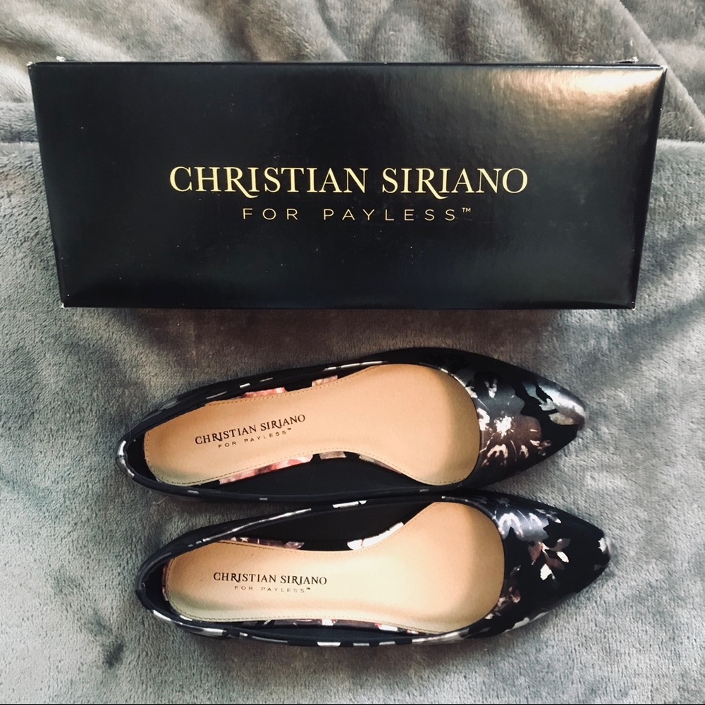 NEW Black and Floral Flats